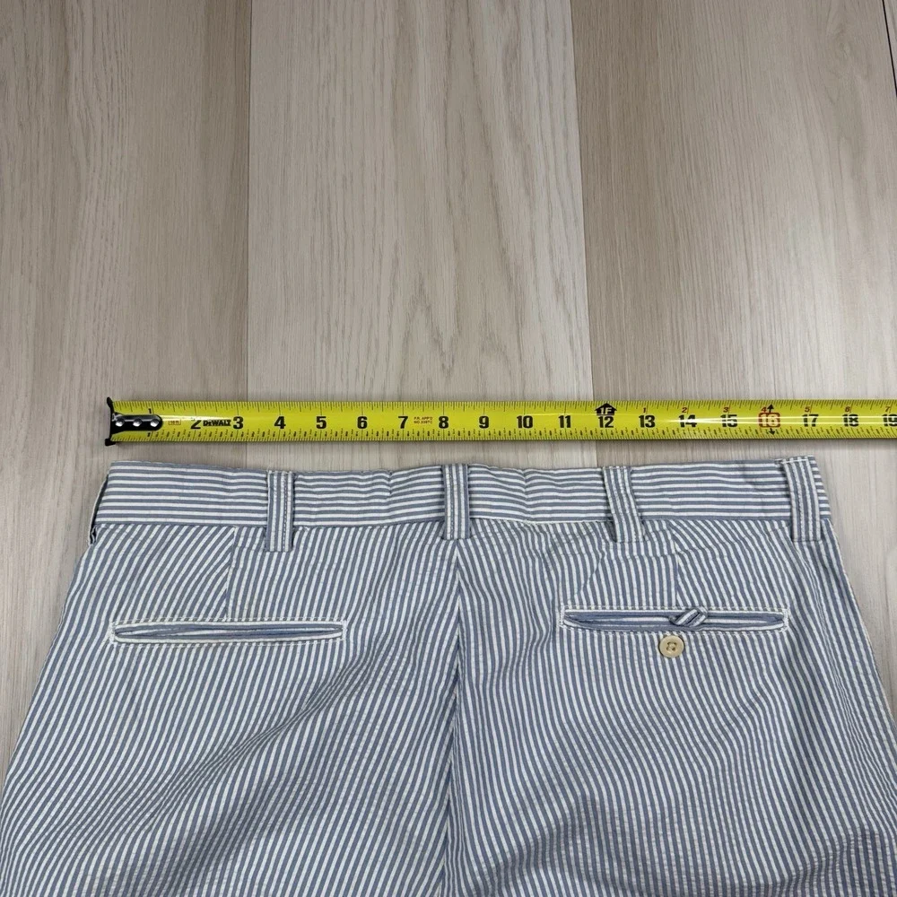 VTG Polo Ralph Lauren Seersucker Pants Mens 34x30 Blue White 100% Cotton